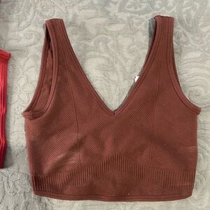 Gymshark Chocolate Ribbed Crop Top